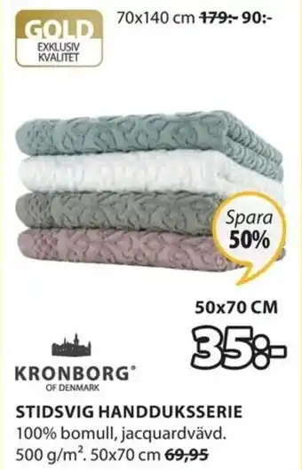 JYSK Kronborg Stidsvig Handduksserie 50x70cm erbjuda