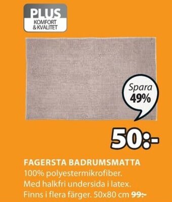 JYSK Fagersta Badrumsmatta 50x80cm erbjuda
