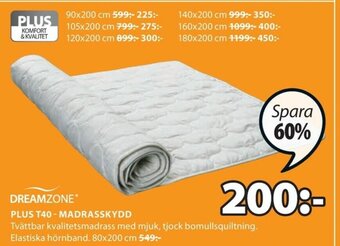 JYSK Dreamzone Plus T40 - Madrasskydd 80x200cm erbjuda