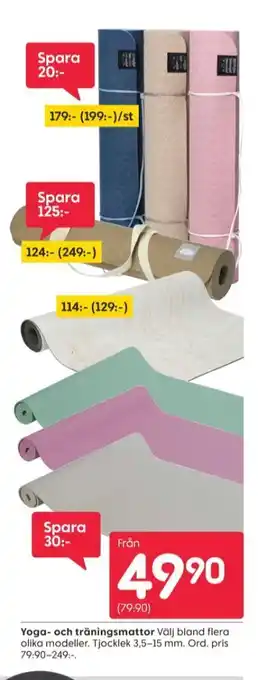 Rusta Dynor yogamatta erbjuda