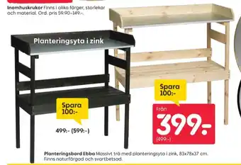 Rusta Tresemmé planteringsbord erbjuda
