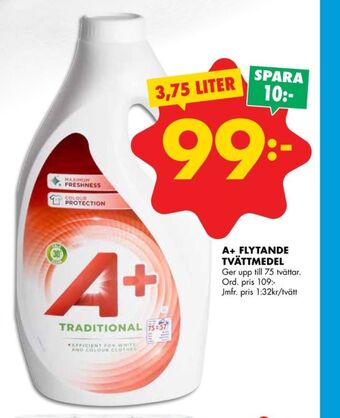 ÖoB A+ tvättmedel flytande erbjuda