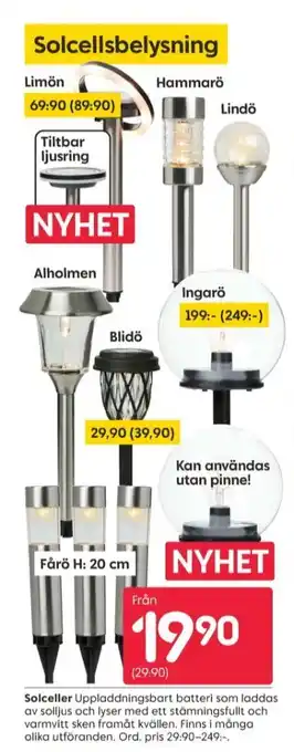 Rusta Lux solcellslampor erbjuda