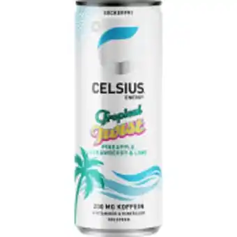 ICA Maxi Energidryck tropical twist 355ml celsius erbjuda