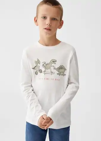 Mango Mönstrad långärmad t-shirt erbjuda