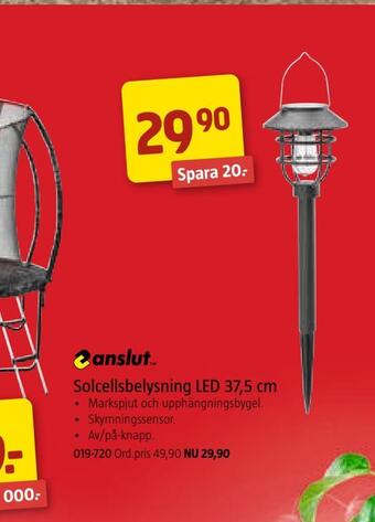 Jula Solcellsbelysning led 37,5 cm erbjuda