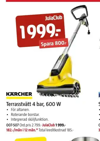 Jula Terrasstvätt 4 bar, 600 w erbjuda