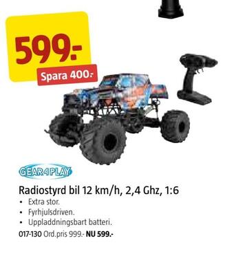 Jula Radiostyrd bil 12 km/h, 2,4 ghz, 1,6 erbjuda
