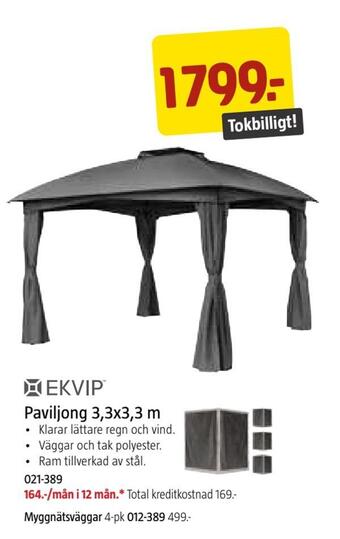 Jula Paviljong 3,3x3,3 m erbjuda
