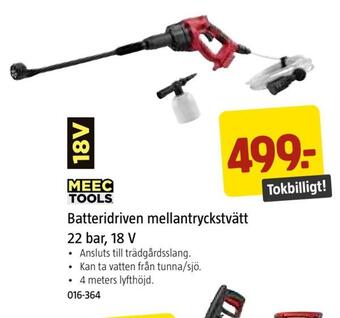 Jula Batteridriven mellantryckstvätt 22 bar, 18 v erbjuda