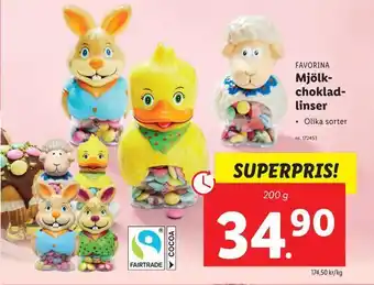 Mjölk choklad linser