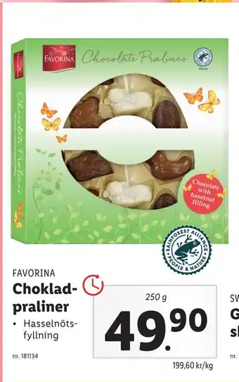 Lidl Choklad praliner erbjuda