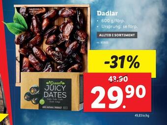 Lidl Dadlar erbjuda