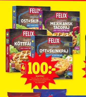 ICA Kvantum Felix matpajer erbjuda