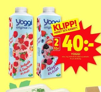 ICA Kvantum Yoggi yoghurt erbjuda