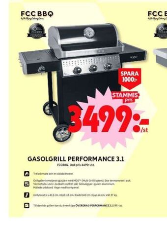 ICA Maxi Fcc bbq gasolgrill erbjuda