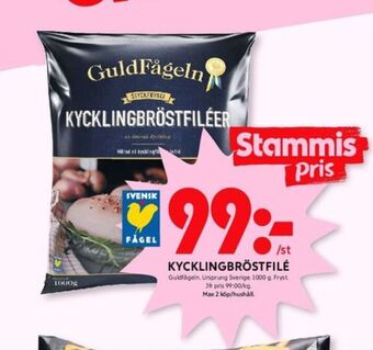 ICA Kvantum Guldfågeln kycklingbröstfilé erbjuda