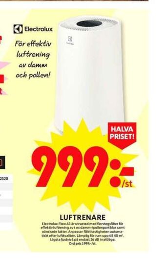 ICA Maxi Electrolux luftrenare erbjuda