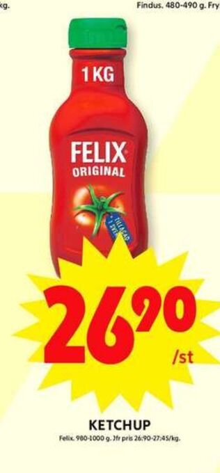 ICA Maxi Felix ketchup erbjuda
