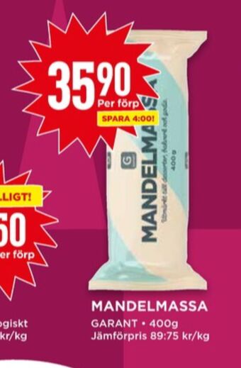 Willys Garant mandelmassa erbjuda
