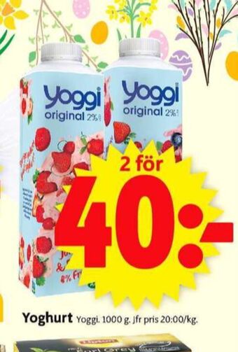 ICA Supermarket Yoggi yoghurt erbjuda