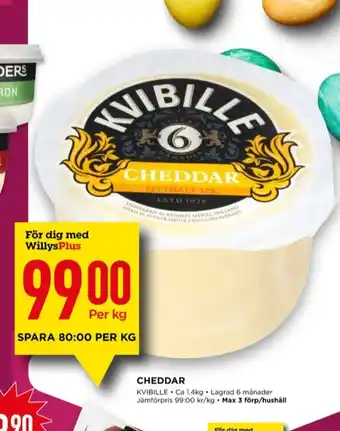 Willys Kvibille cheddar erbjuda