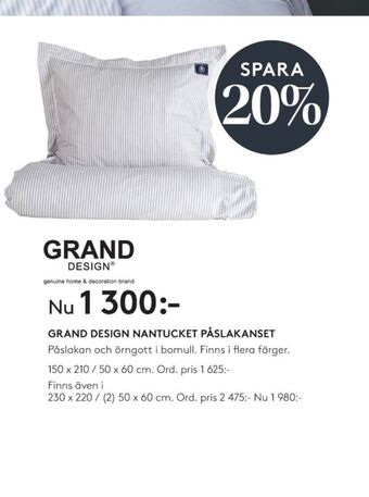 Seng Grand design bäddset erbjuda