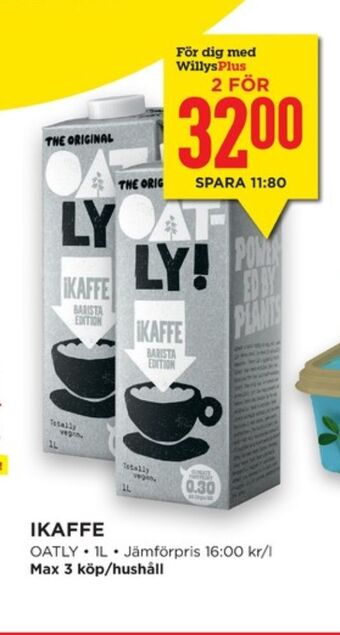 Willys Hemma Oatly ikaffe havredryck erbjuda