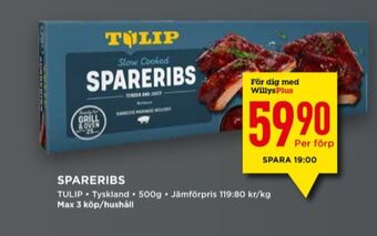 Willys Tulip spareribs erbjuda
