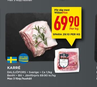 Willys Dalsjöfors karré erbjuda