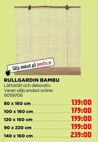 Jem&Fix Rullgardin bambu erbjuda