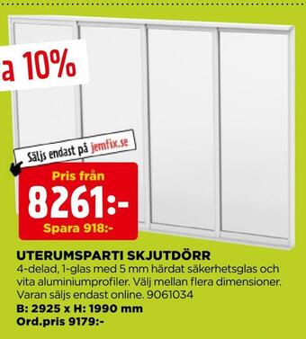Jem&Fix Uterumsparti skjutdörr erbjuda