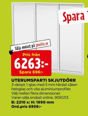 Jem&Fix Uterumsparti skjutdörr erbjuda