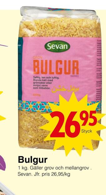 Matöppet Bulgur erbjuda