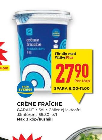 Willys Hemma Crème fraîche erbjuda