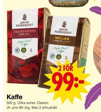Matöppet Kaffe erbjuda