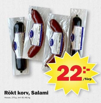 Pekås Rökt korv, salami erbjuda