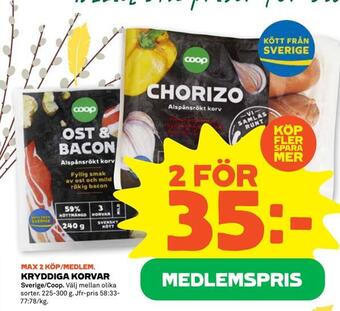 Stora Coop Kryddiga korvar erbjuda