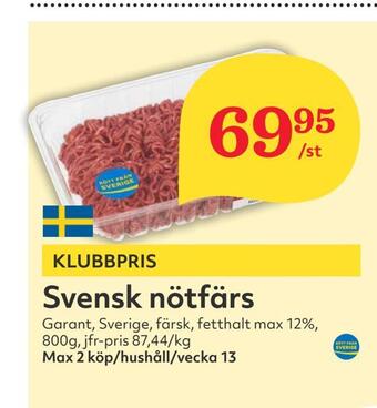 Hemköp Svensk nötfärs erbjuda