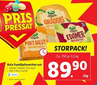 Lidl Arla Familjefavoriter Ost erbjuda