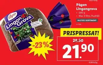 Lidl Pågen Lingongrova erbjuda