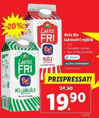 Lidl Arla Ko Laktosfri Mjölk erbjuda