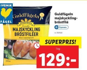 Lidl Guldfågeln Majskycklingbröstfilé erbjuda