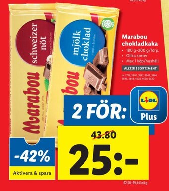 Lidl Marabou Chokladkaka erbjuda
