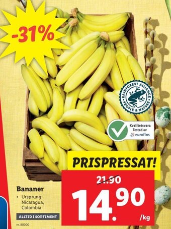 Lidl Bananer erbjuda