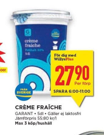 Willys Crème Fraîche erbjuda