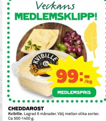 Coop Kvibille cheddar erbjuda