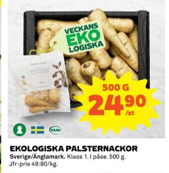 Coop Änglamark palsternackor erbjuda