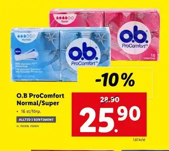 Lidl O.b procomfort normal/super erbjuda