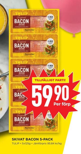 Willys Skivat bacon 5-pack erbjuda